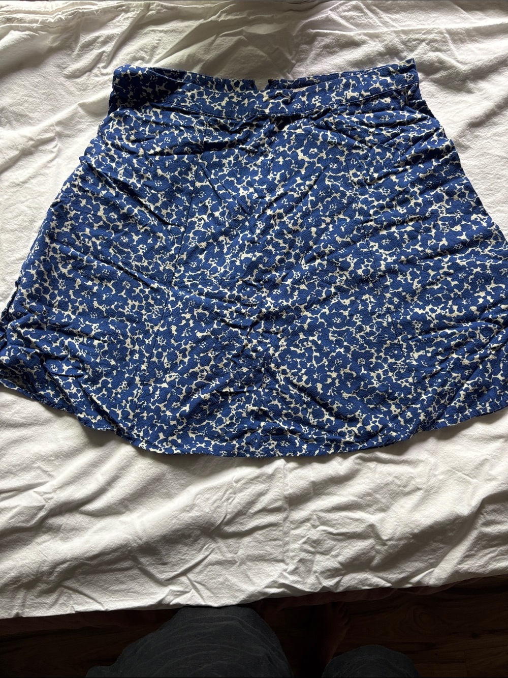 Marine Layer Blue Floral A-Line Skirt
